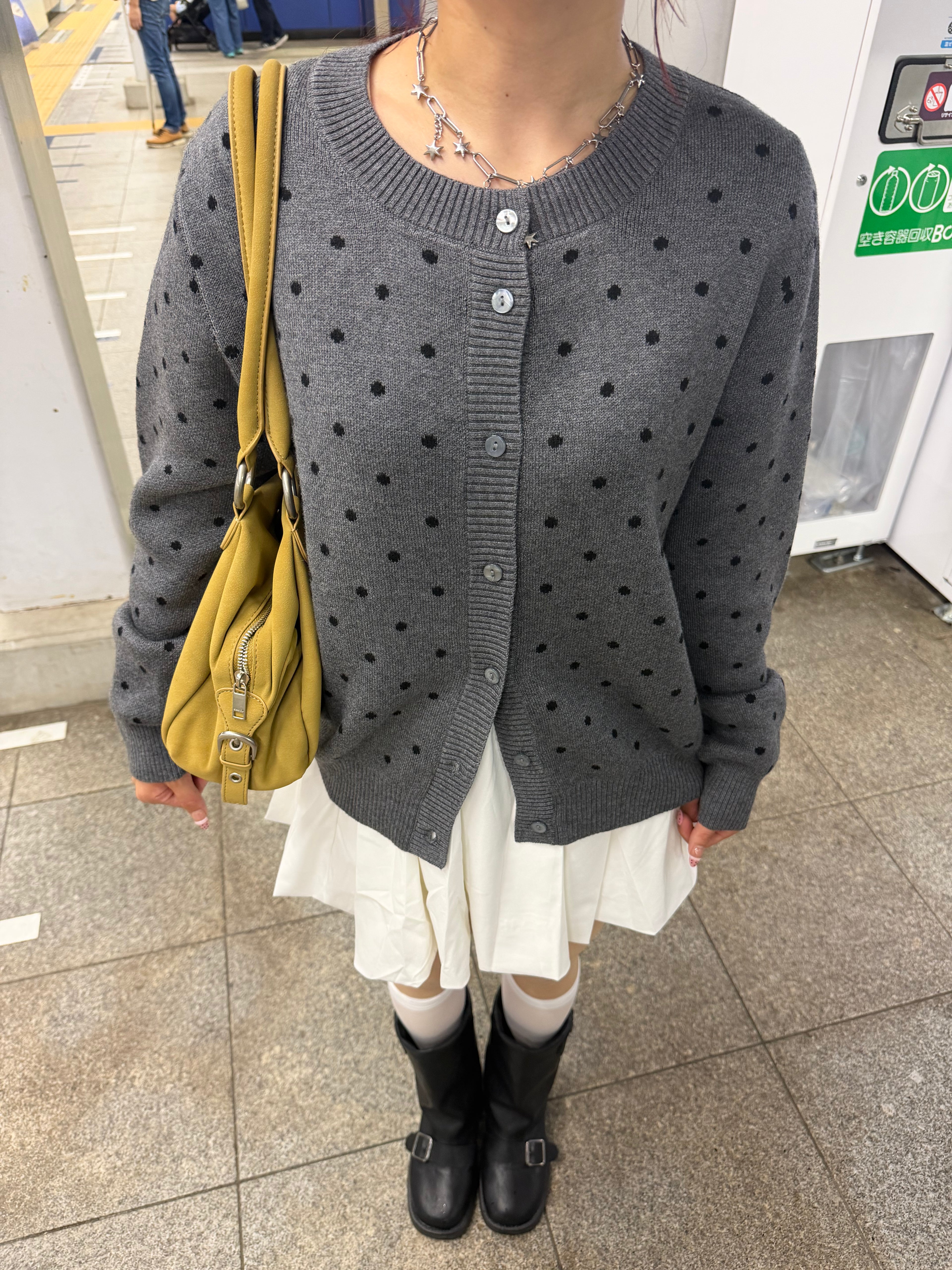 ドットニットカーディガン BB0272