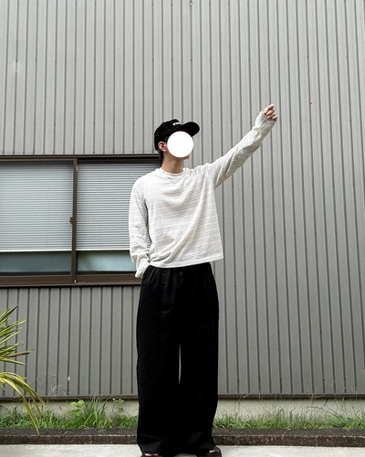 ボタンフライワイドレッグパンツ KN0382