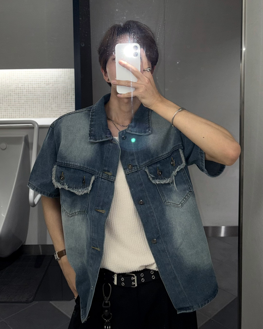 カットオフスリーブポケットシャツ WG0331