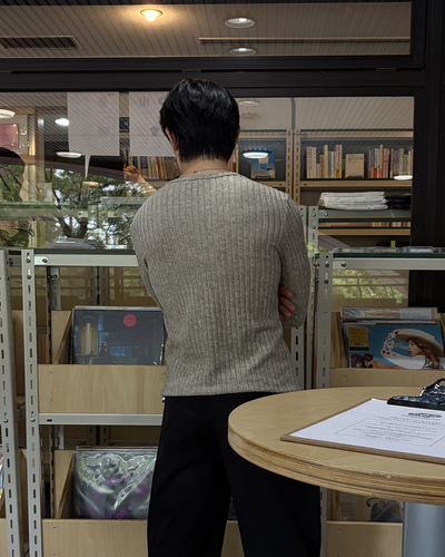 リブヘンリーネックトップス IK0351