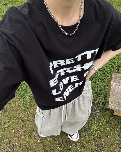 グリッチロゴプリントTシャツ SY0017