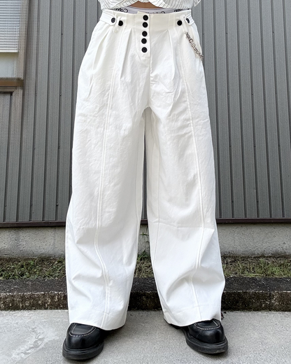 ボタンフライワイドレッグパンツ KN0382