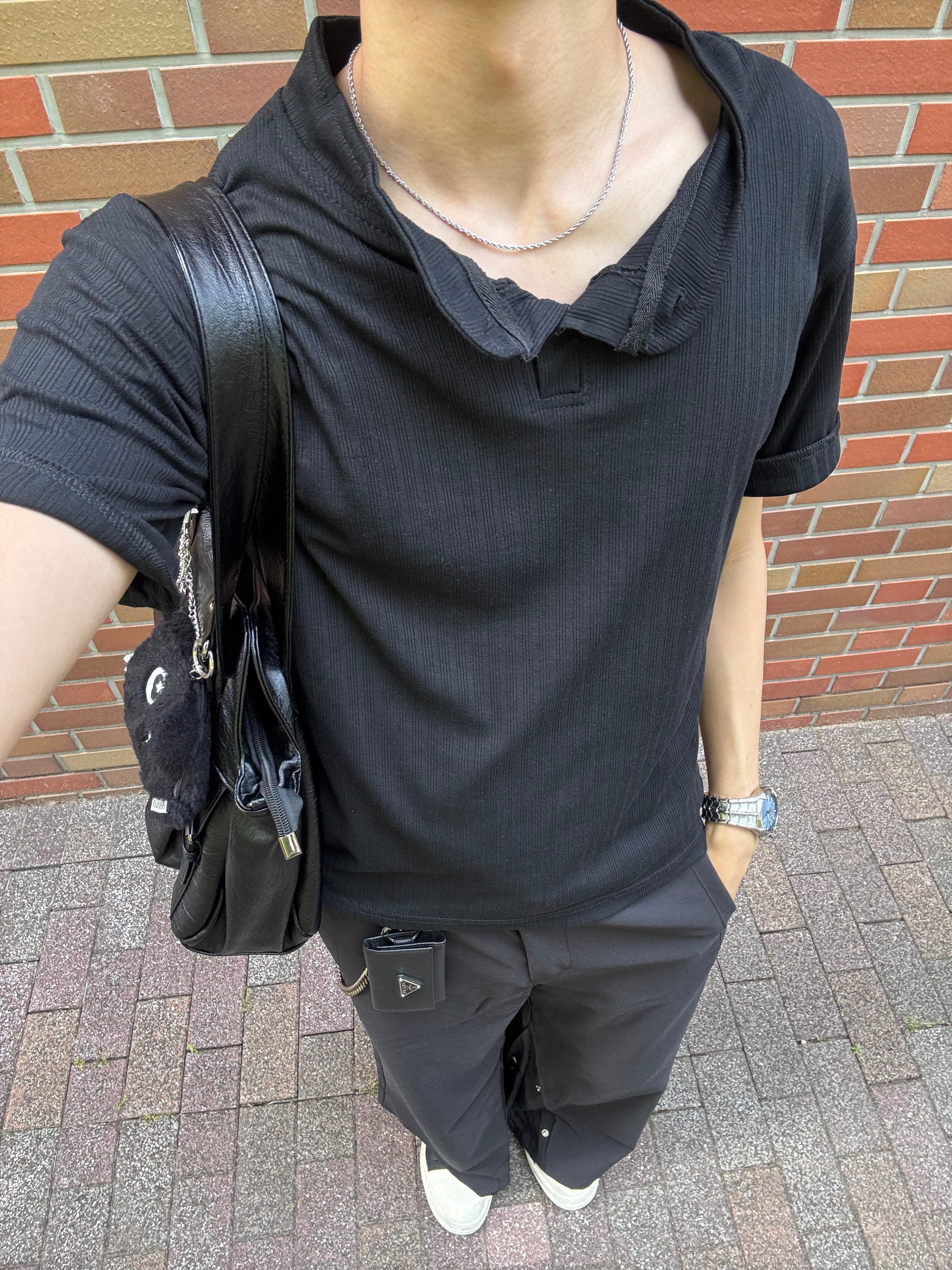 サマーワッフルヘンリーTシャツ HS0183