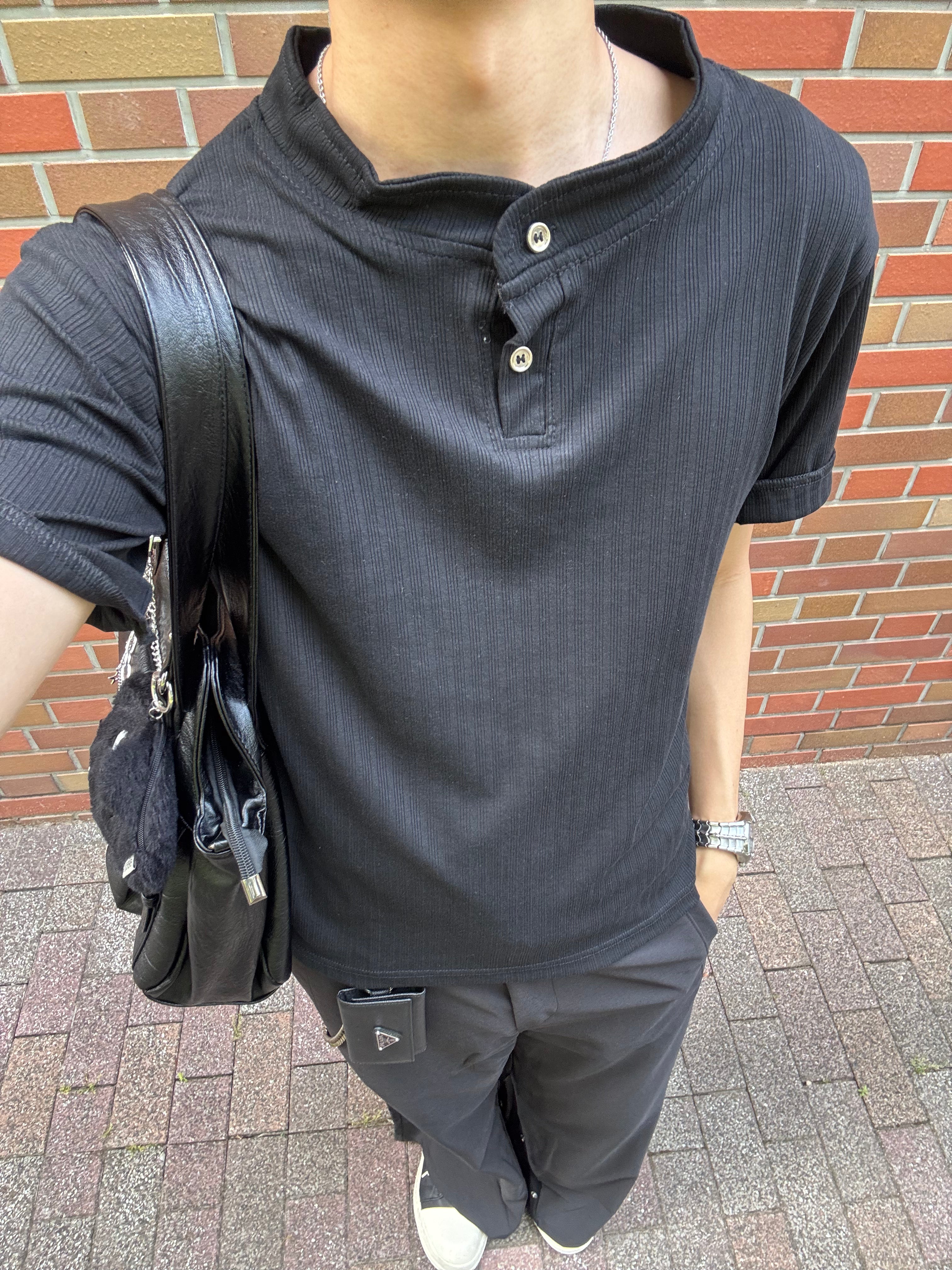 サマーワッフルヘンリーTシャツ HS0183