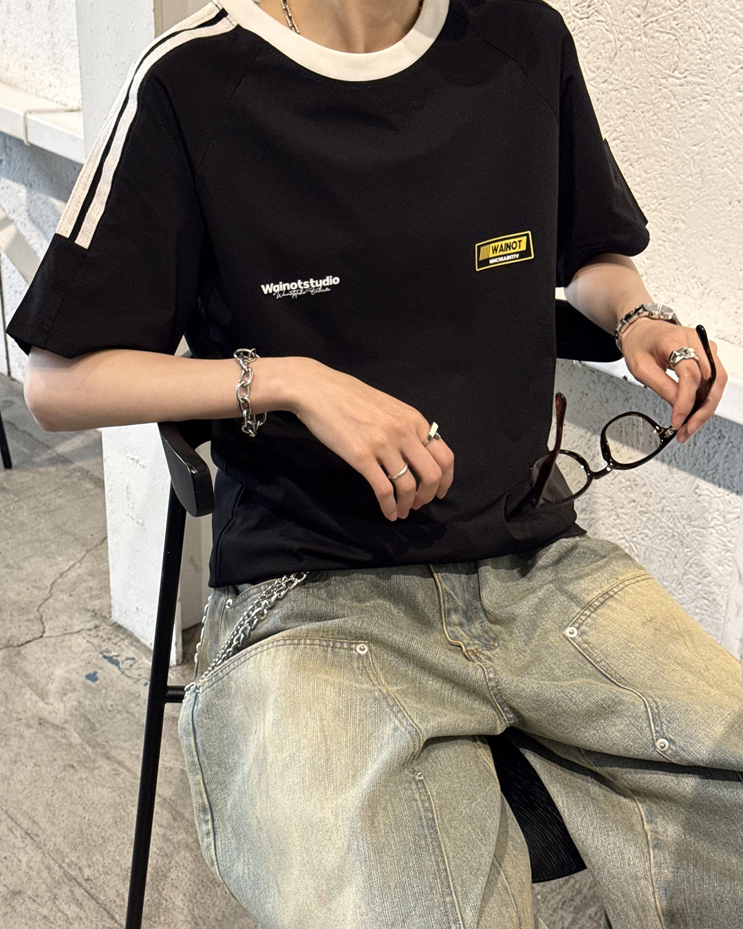 サイドラインオーバーサイズTシャツ SY0016