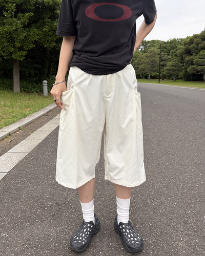 ビッグポケットワイドレッグハーフパンツ WF0013