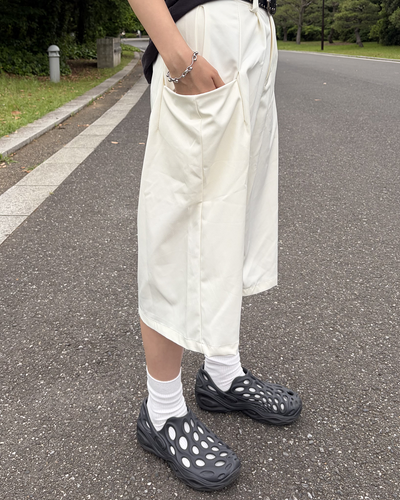 ビッグポケットワイドレッグハーフパンツ WF0013