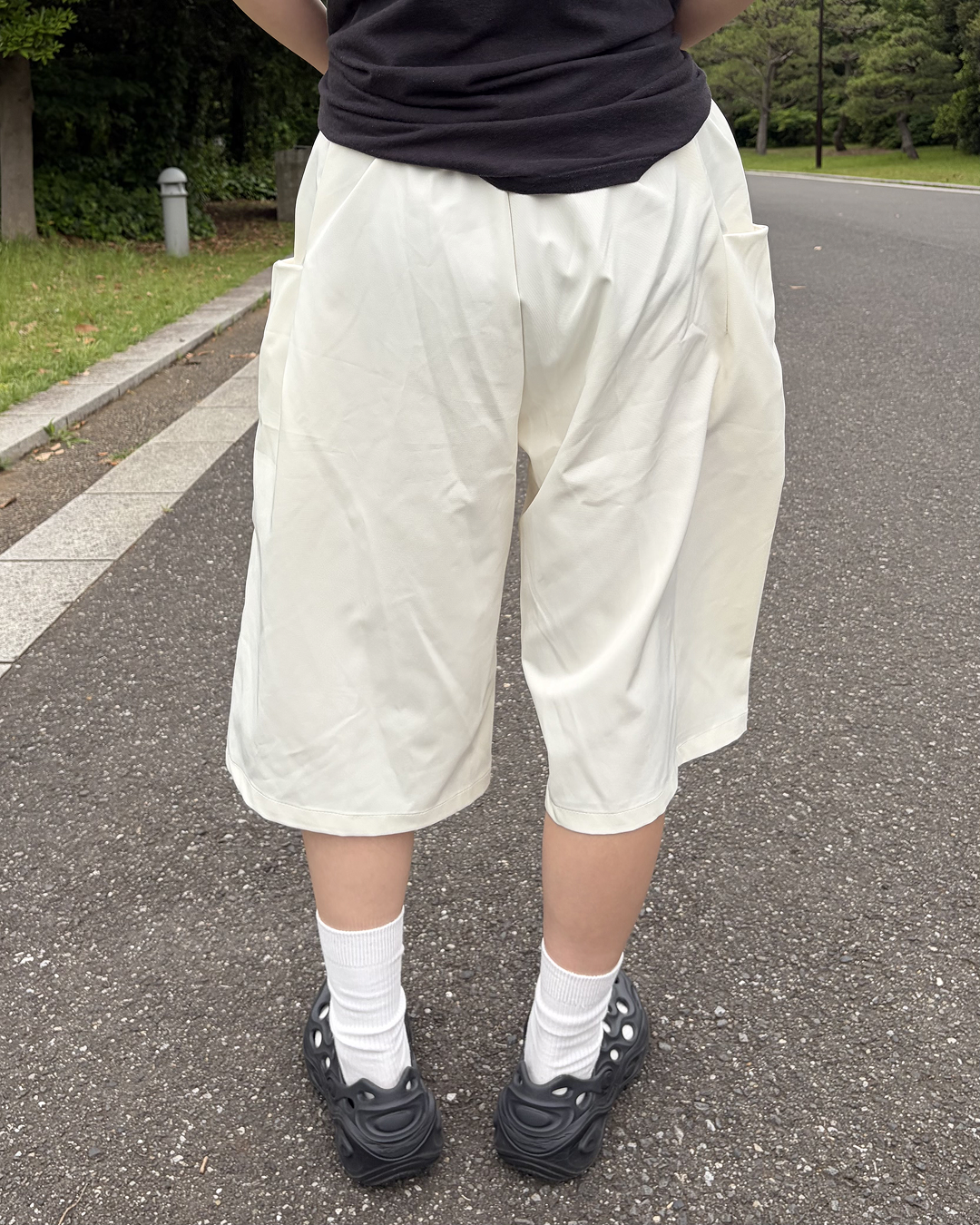 ビッグポケットワイドレッグハーフパンツ WF0013