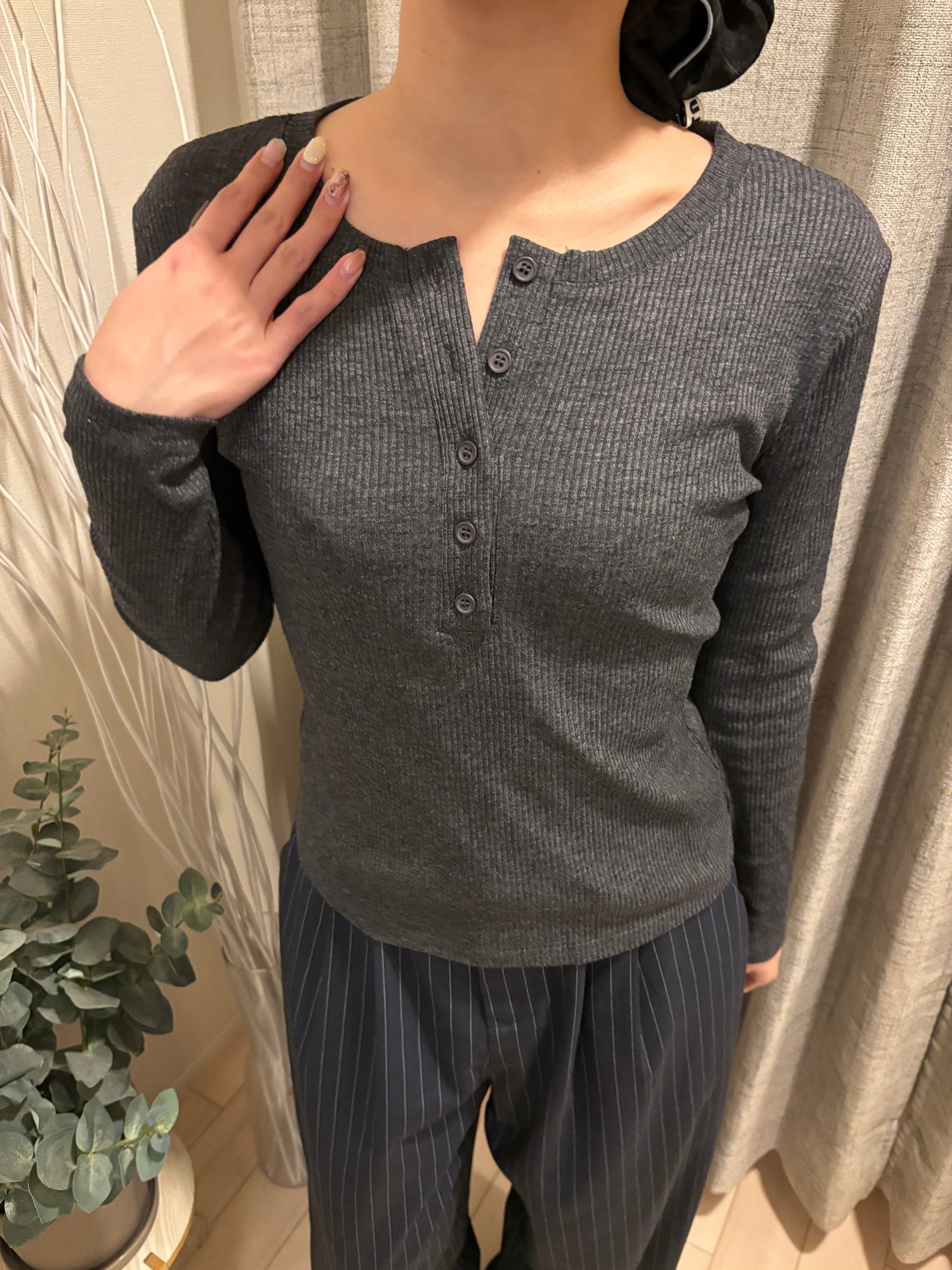 リブヘンリーネックニット RM0097