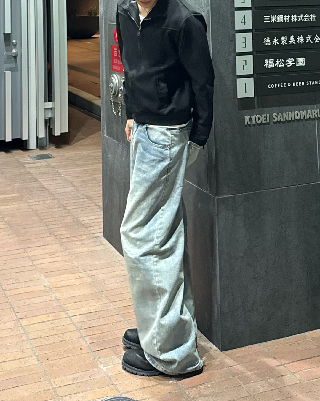 ヴィンテージウォッシュワイドデニムパンツ NS0046