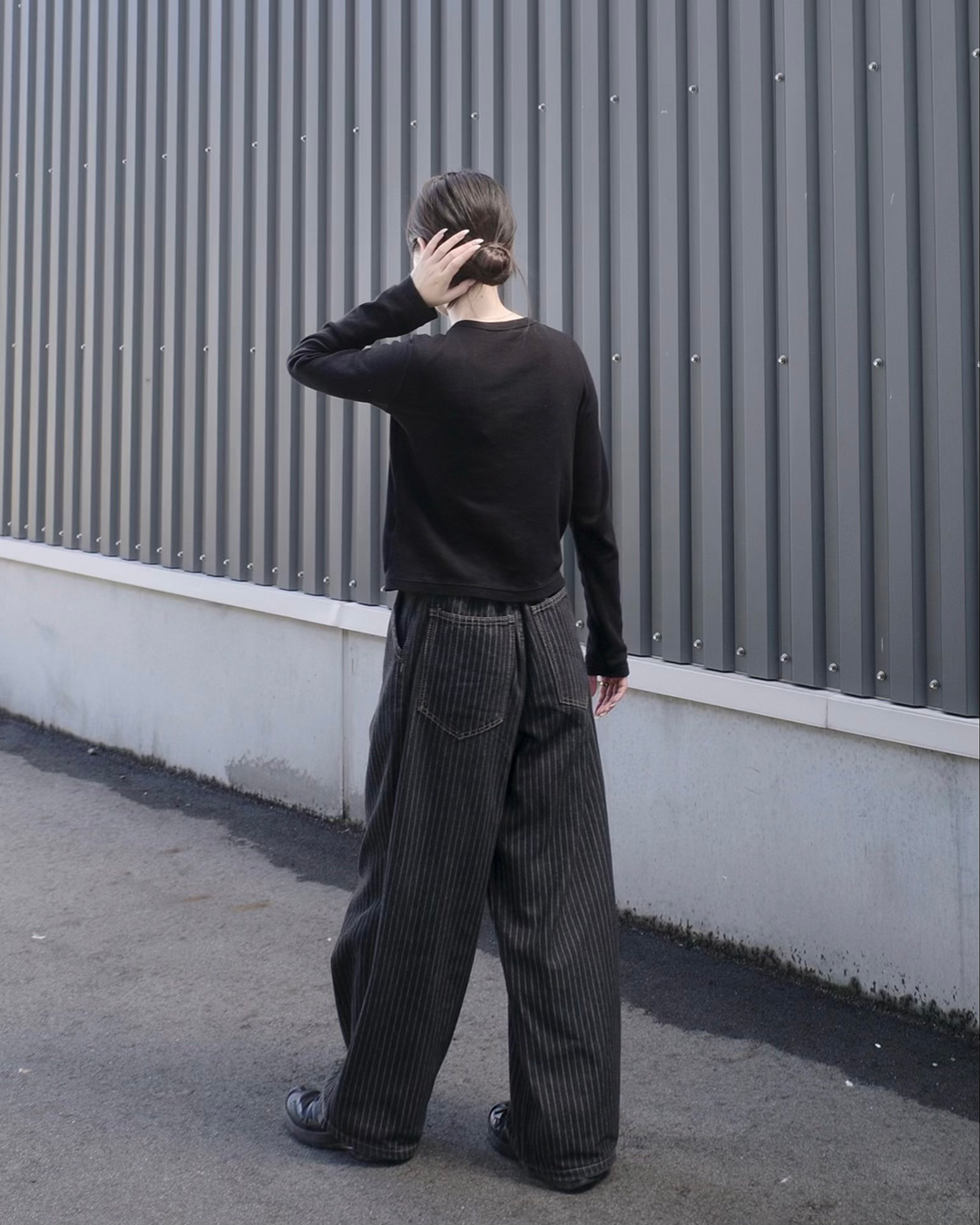 【即納】ピンストライプワイドパンツ SR0169