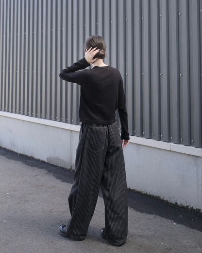 【即納】ピンストライプワイドパンツ SR0169