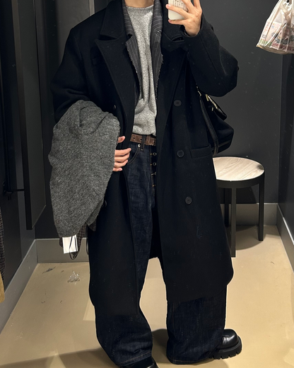 【即納】ダブルブレスト ロングチェスターコート WG0217
