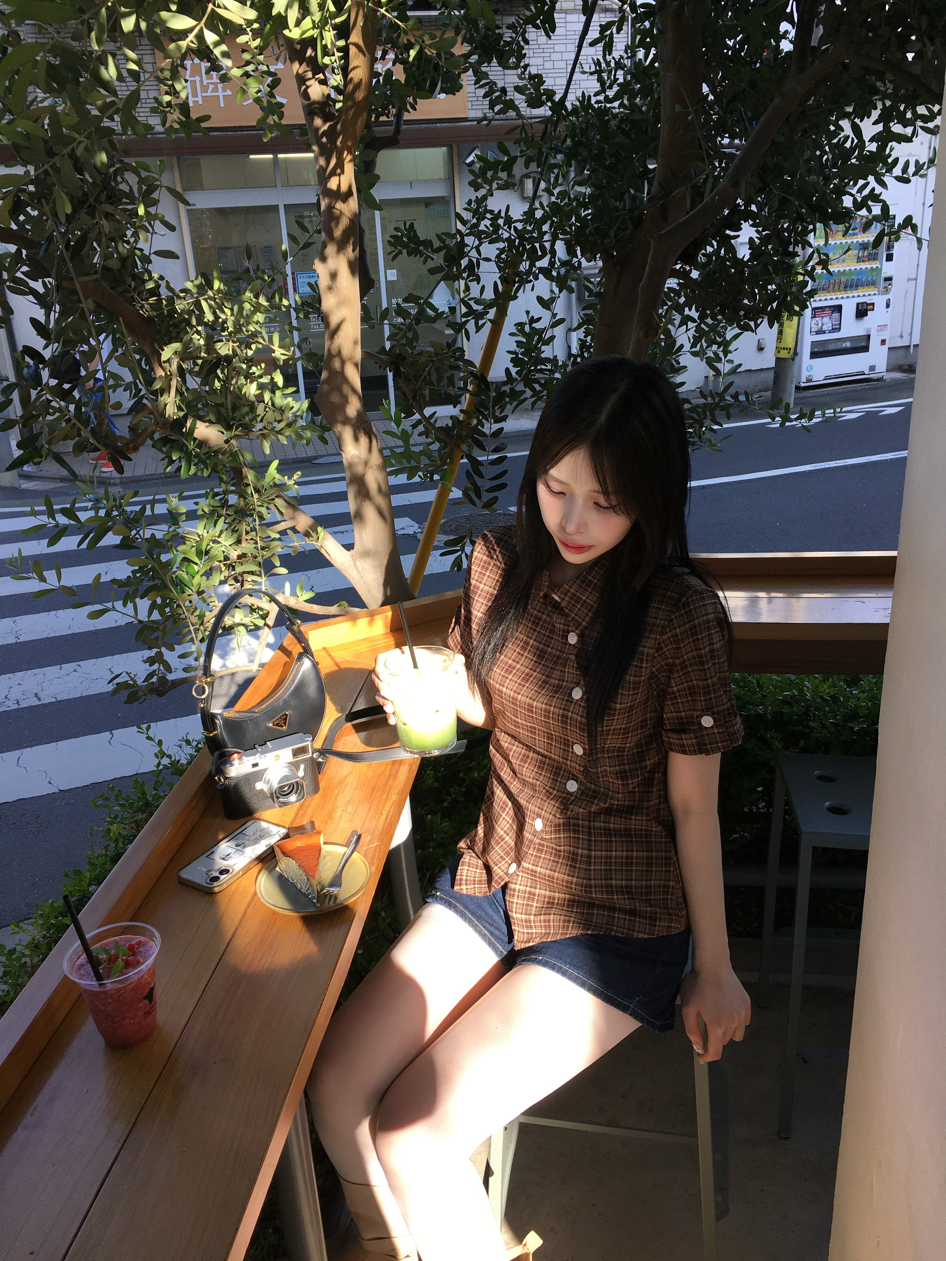 アシンメトリーテェックシャツ NK0018