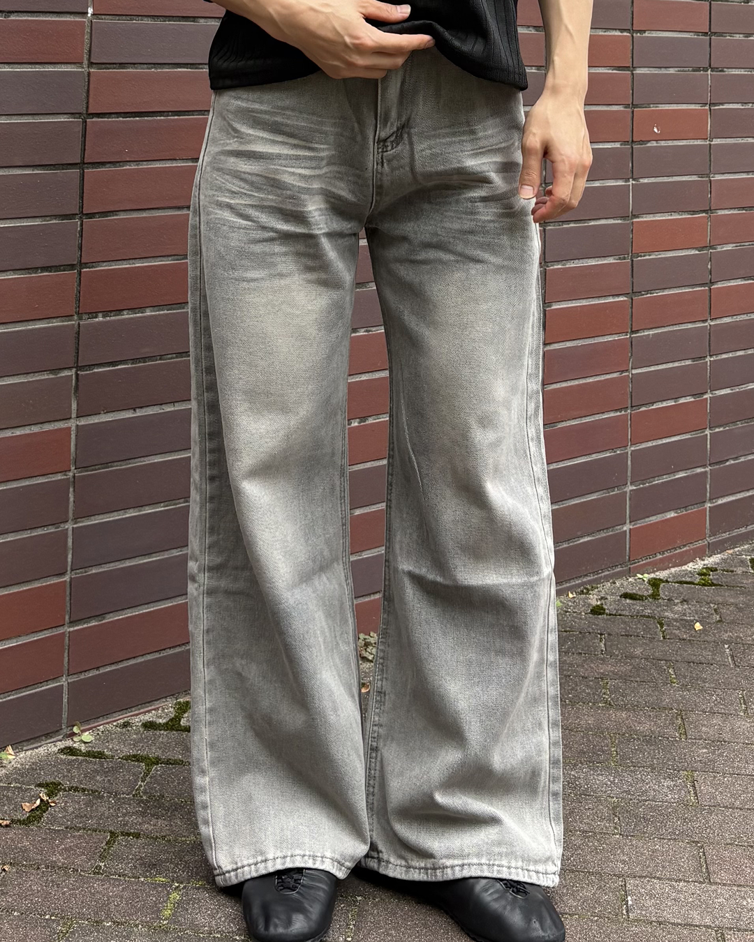 ヴィンテージウォッシュグレーデニムパンツ IK0359