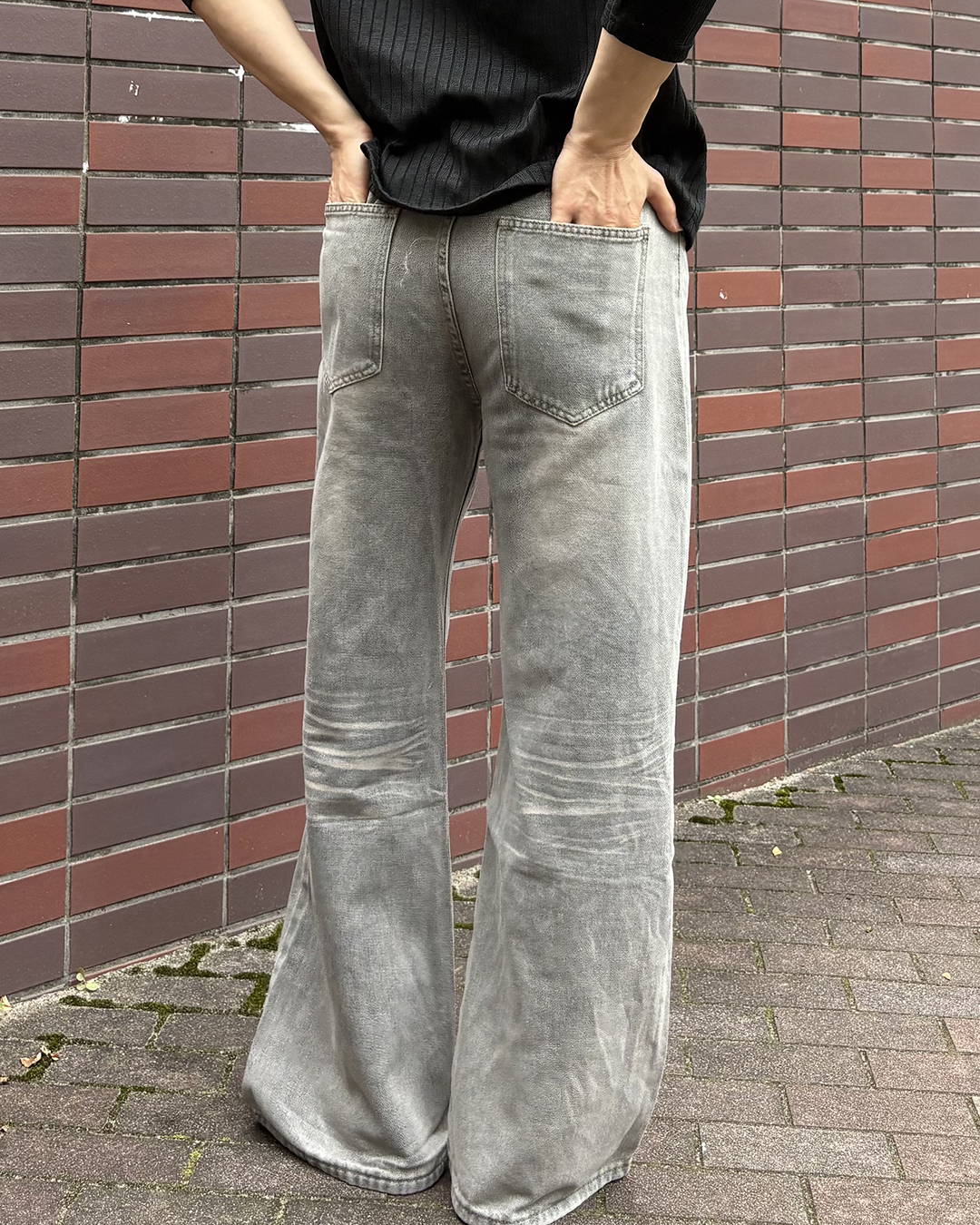 ヴィンテージウォッシュグレーデニムパンツ IK0359