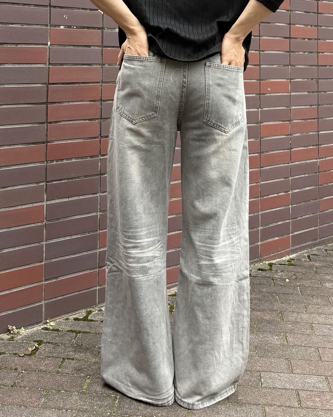 ヴィンテージウォッシュグレーデニムパンツ IK0359