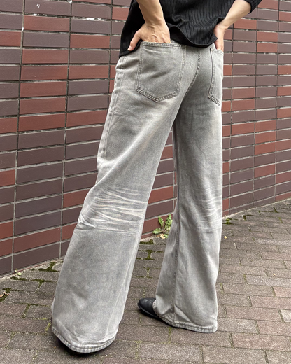 ヴィンテージウォッシュグレーデニムパンツ IK0359