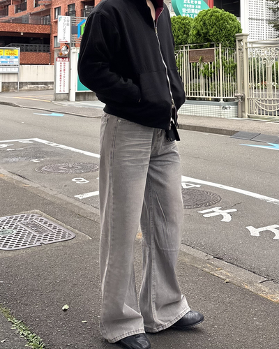 ヴィンテージウォッシュグレーデニムパンツ IK0359
