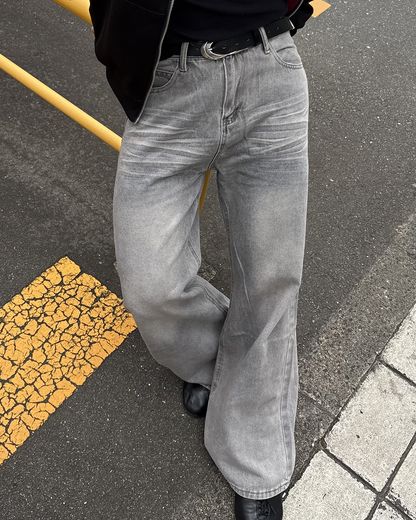 ヴィンテージウォッシュグレーデニムパンツ IK0359