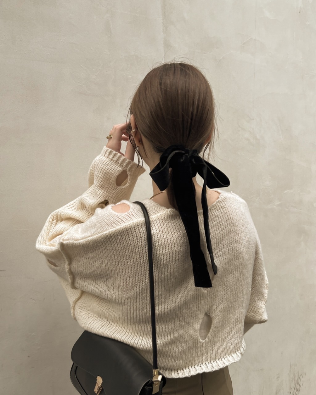 Short knit blouse A0005