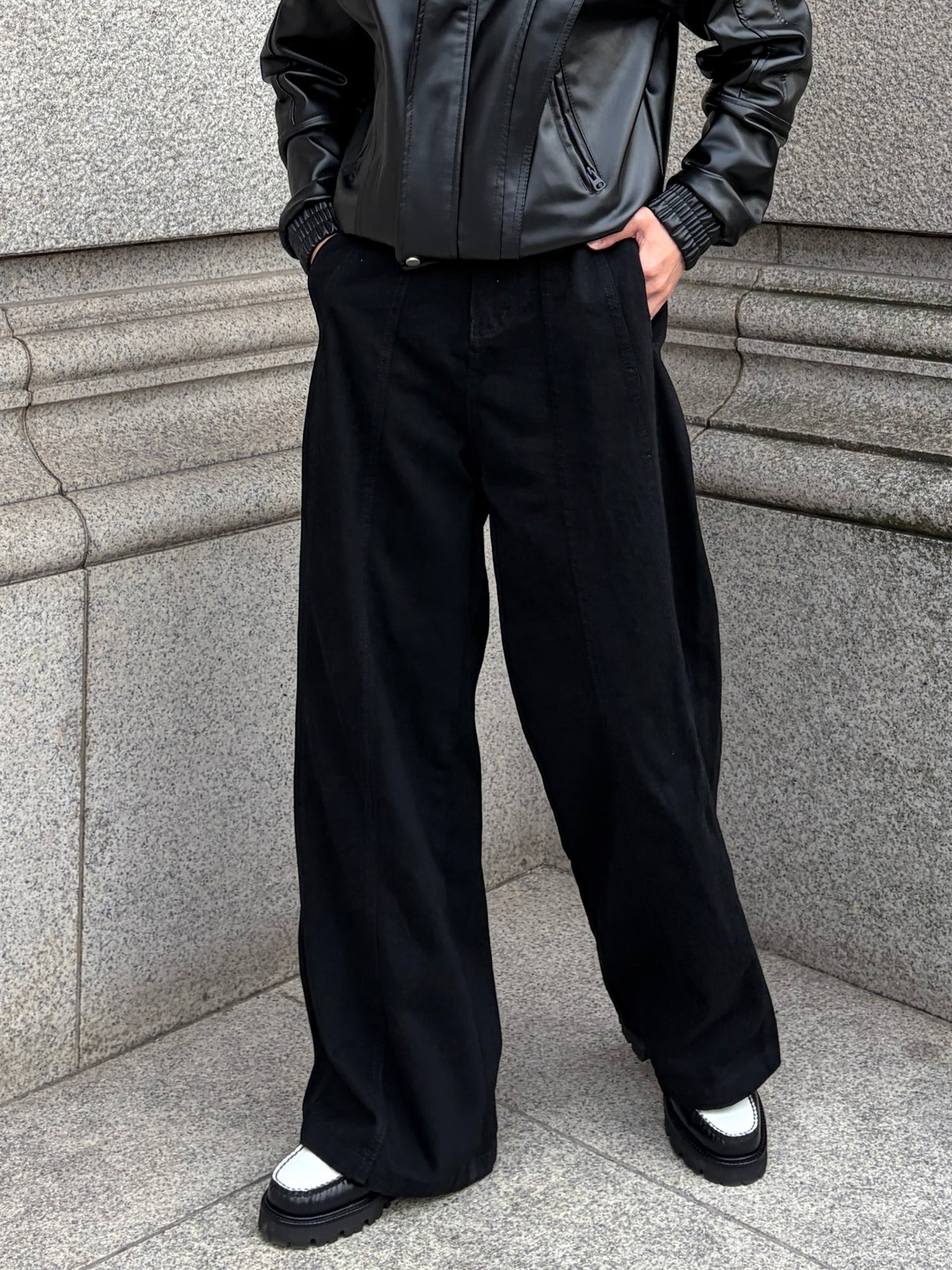 ワイドストレートコットンパンツ TK0059