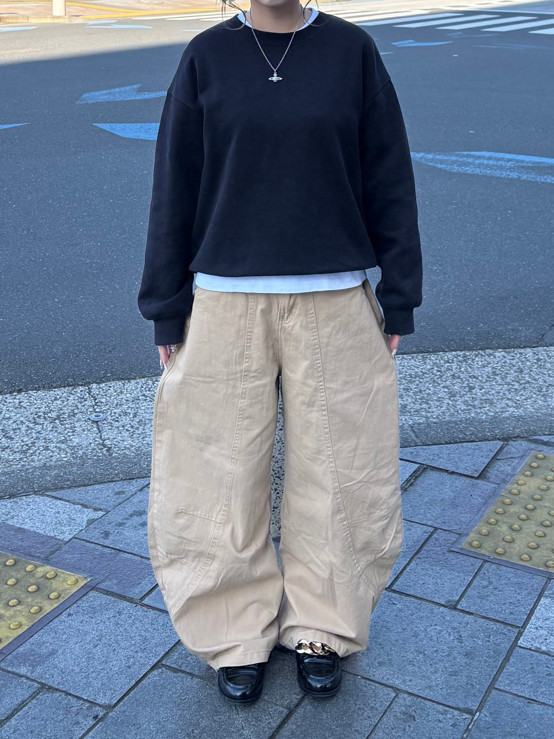 カジュアルワイドレッグパンツ SI0056