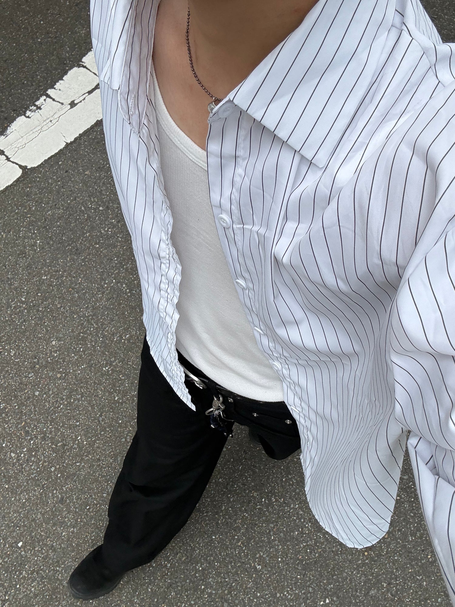 コンフォートフィットストライプシャツ HW0066