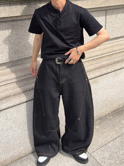ワッフルヘンリーネックTシャツ TK0146