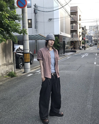 ルーズフィット半袖オープンカラーシャツ RO0043