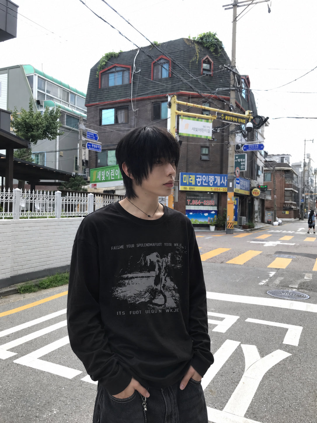 ストリートプリントロングTシャツ RO0157