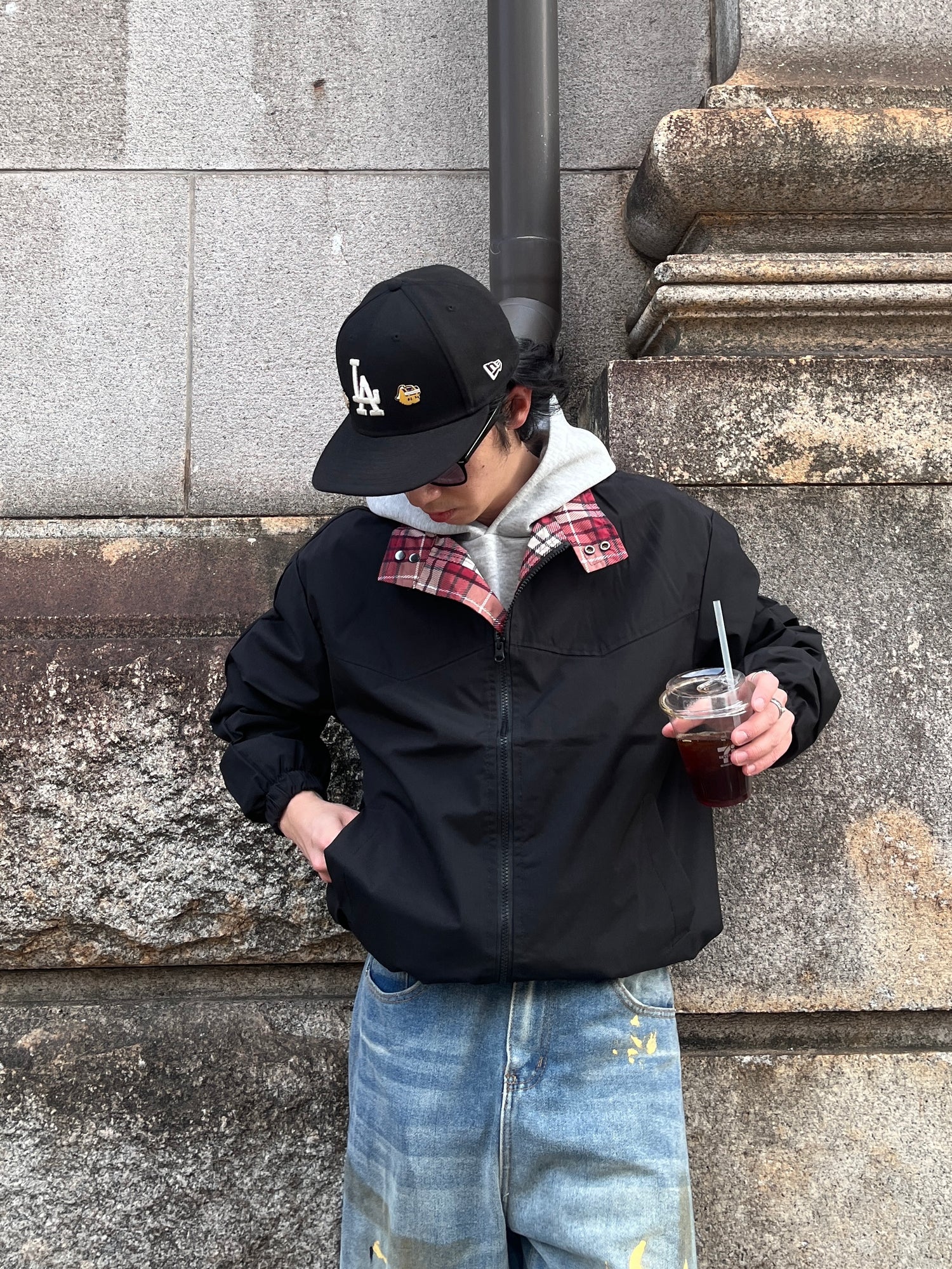 チェックライニングジャケット TK0016