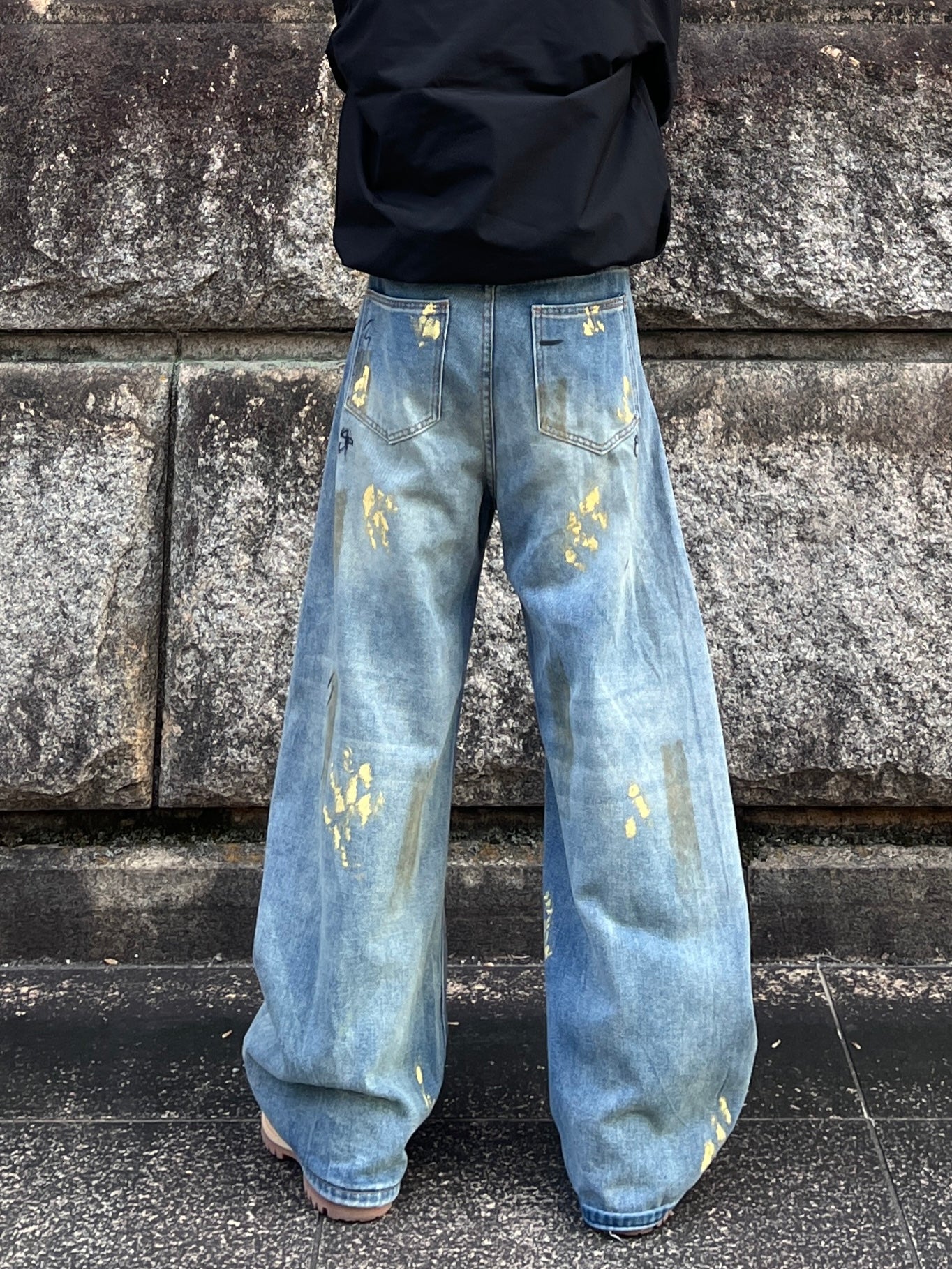 ペイントバルーンカーブデニムパンツ TK0001