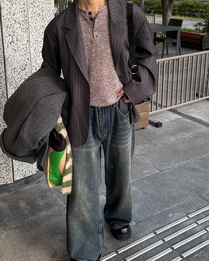 ヘンリーネックロングTシャツ WG0259