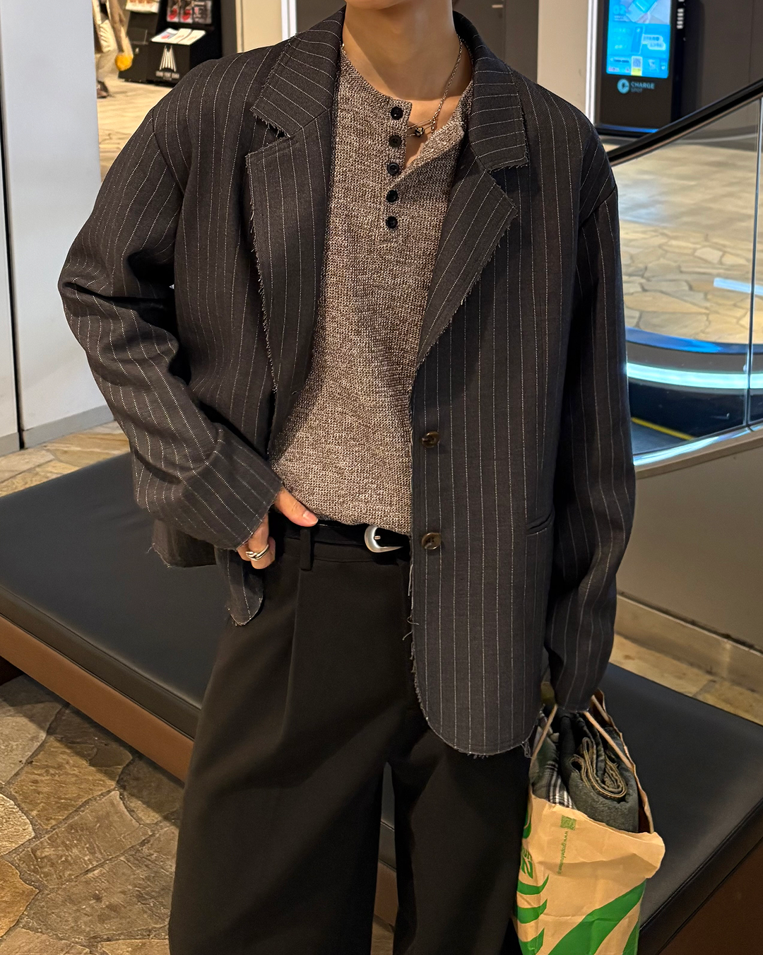 ヘンリーネックロングTシャツ WG0259