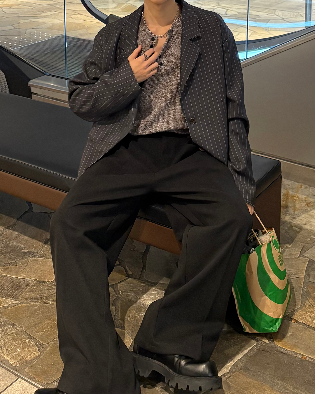 ヘンリーネックロングTシャツ WG0259