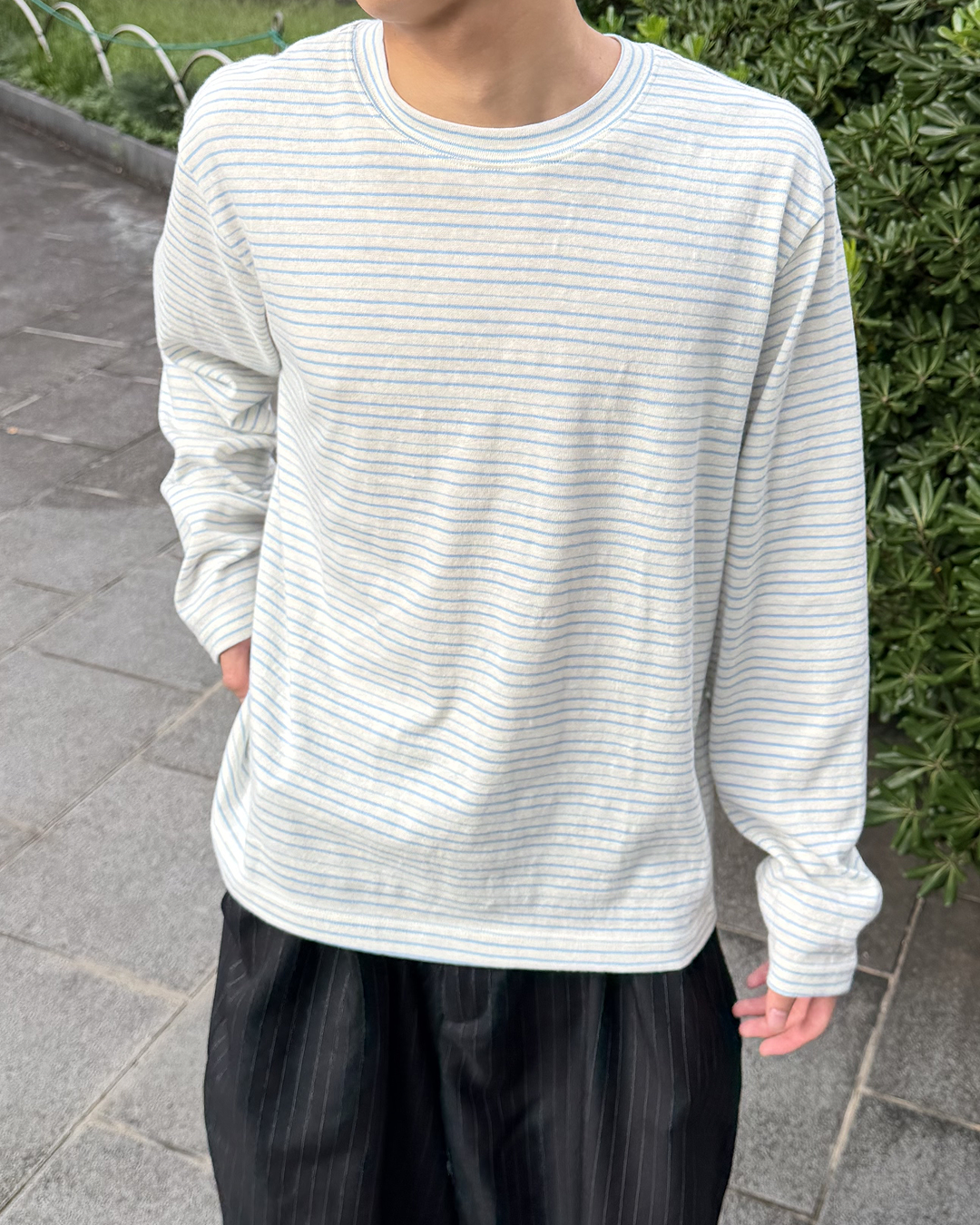 シンプルピンストライプTシャツ IN0047