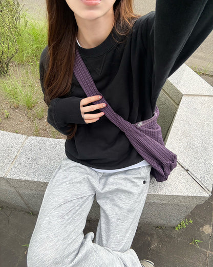 チェック柄カジュアルメッセンジャーバッグ IR0020