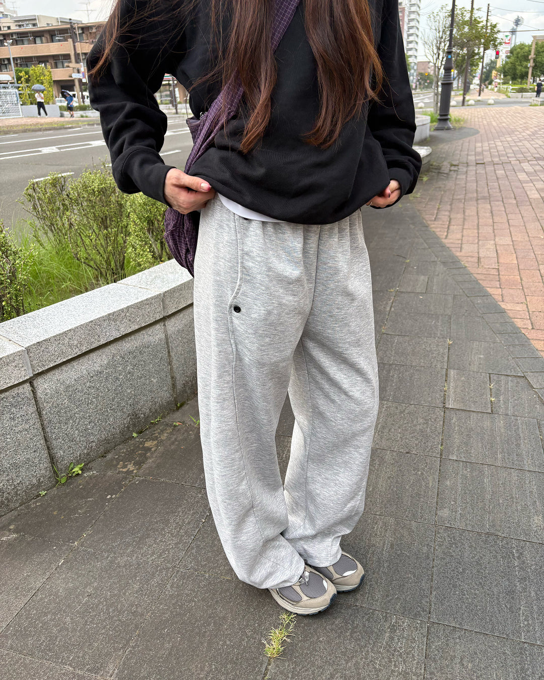 ルーズフィットシミタースウェットパンツ IR0023