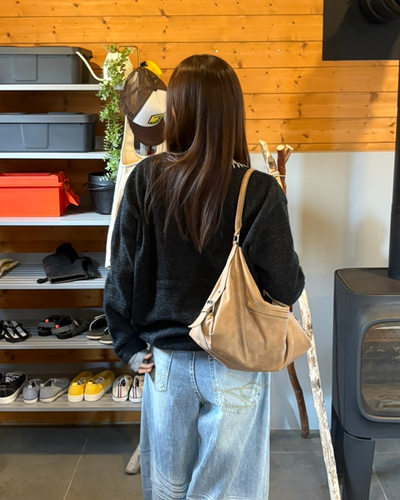 ハンドステッチデザインスキッパーネックニット IR0108