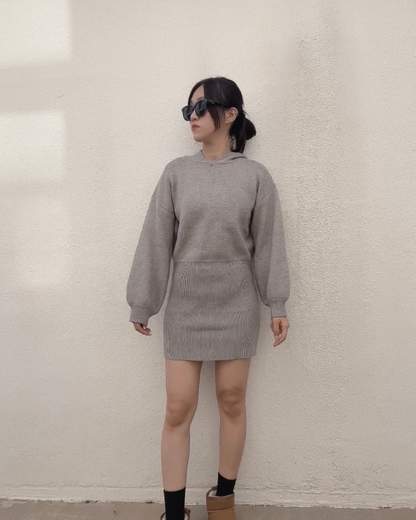 French knit short dress J0007