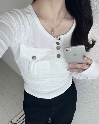 スリムフィットヘンリーTシャツ JN0008
