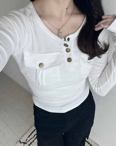 スリムフィットヘンリーTシャツ JN0008