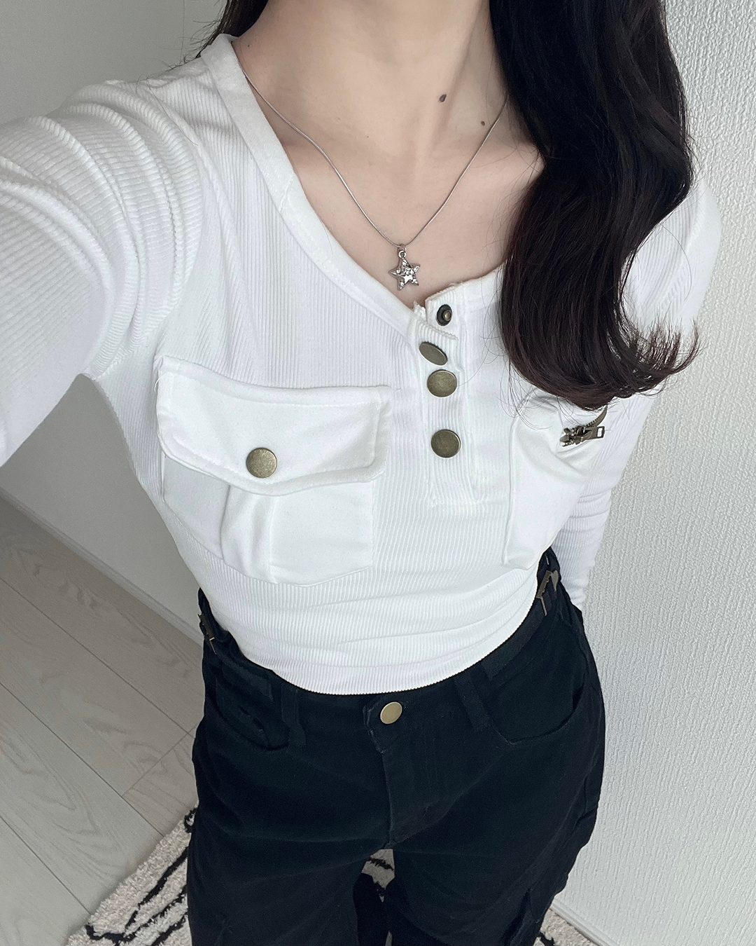 スリムフィットヘンリーTシャツ JN0008