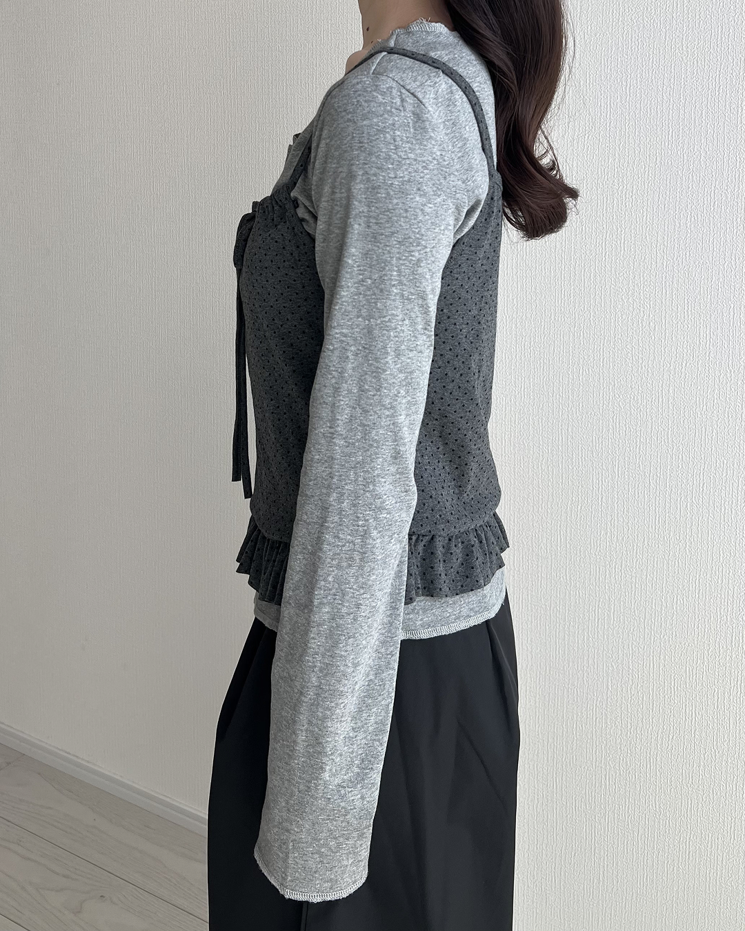 ドットキャミセットアップトップス JN0044
