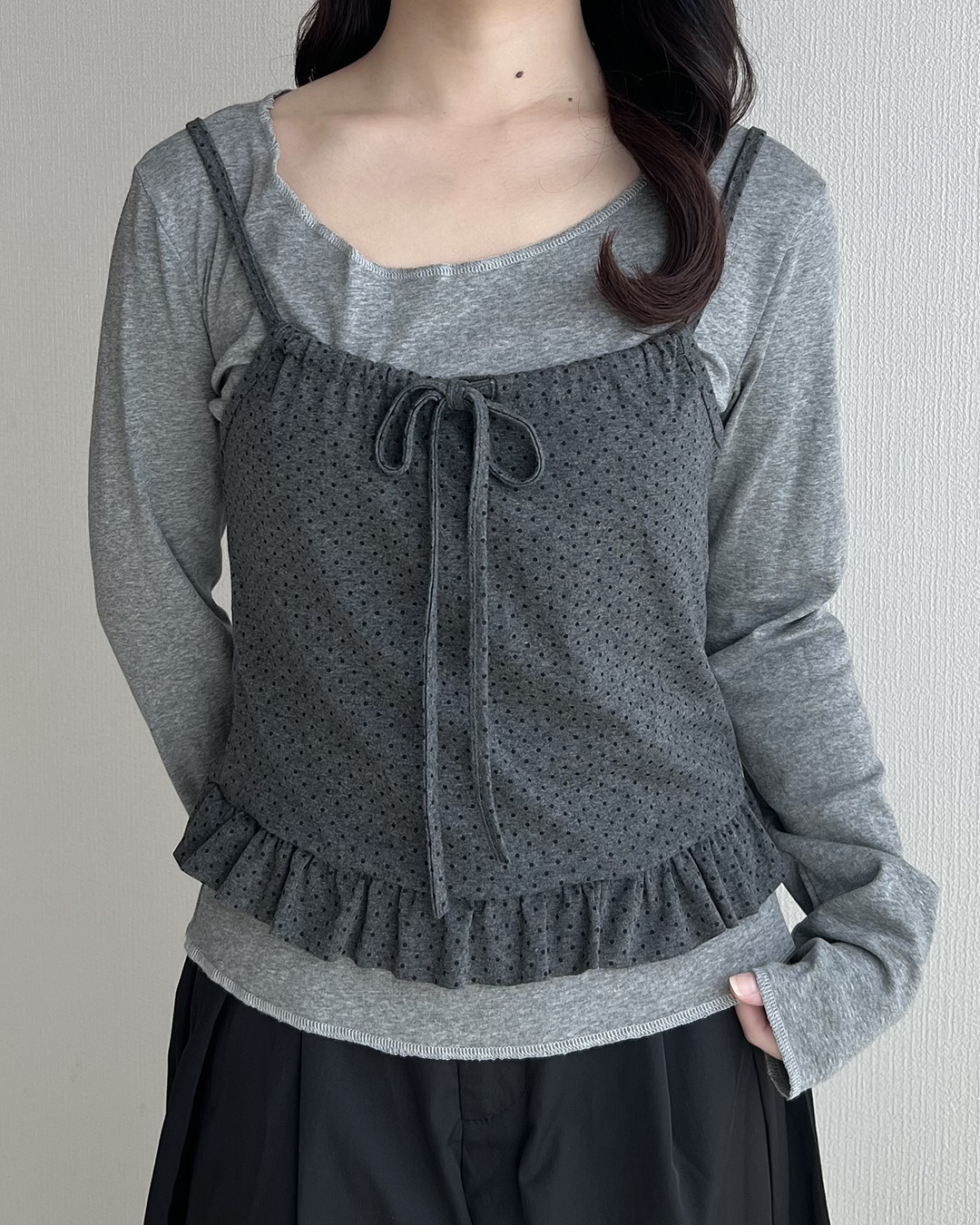 ドットキャミセットアップトップス JN0044