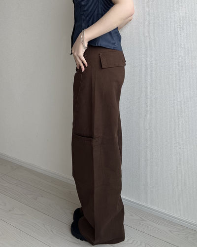 ブラウンドレープワイドレッグパンツ JN0059
