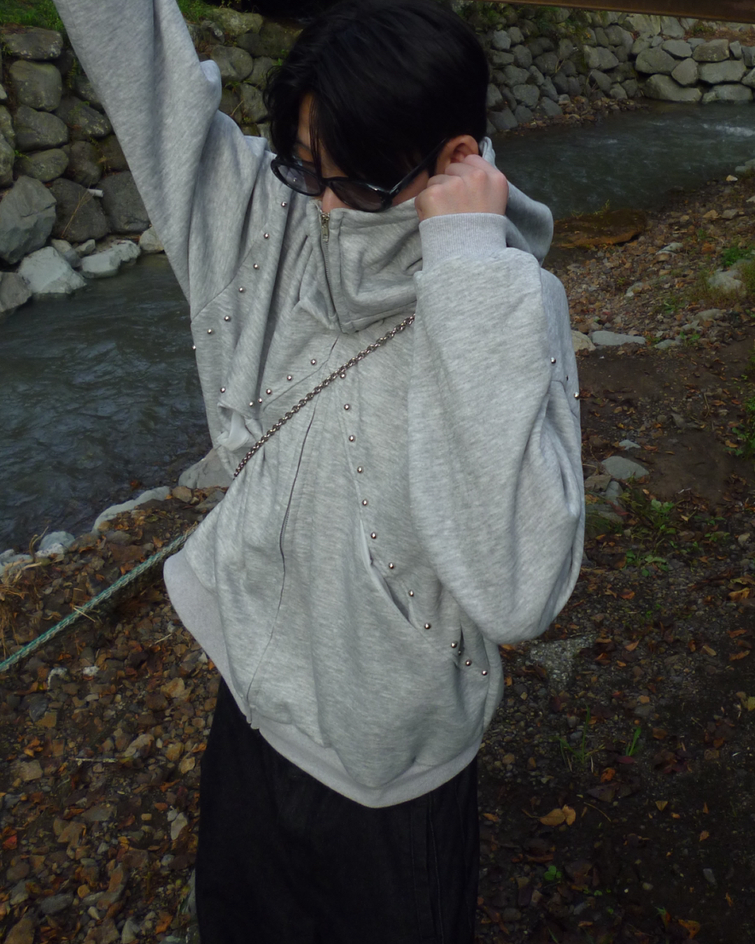 スタッズラインパーカー JV0006