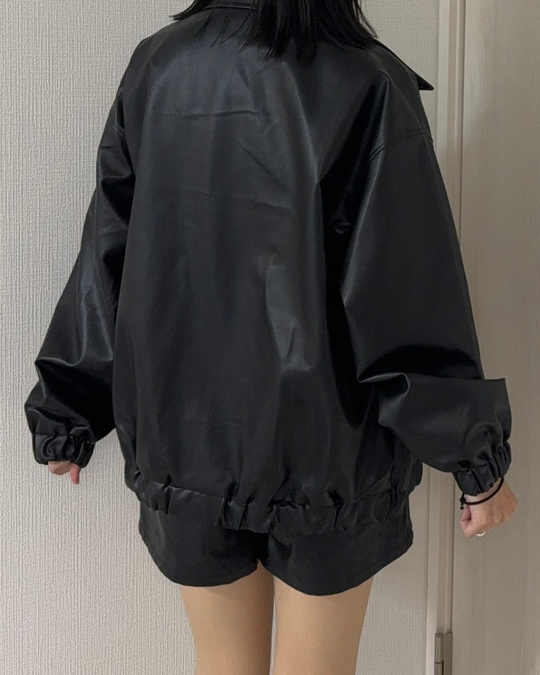 Oversized leather jacket K0014