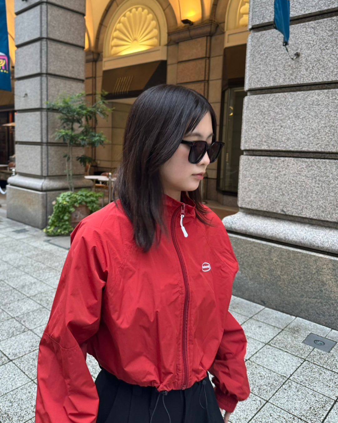 Short nylon zip jacket K0046